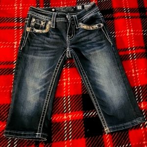 Girls Miss Me Cuffed Capri's Size 7